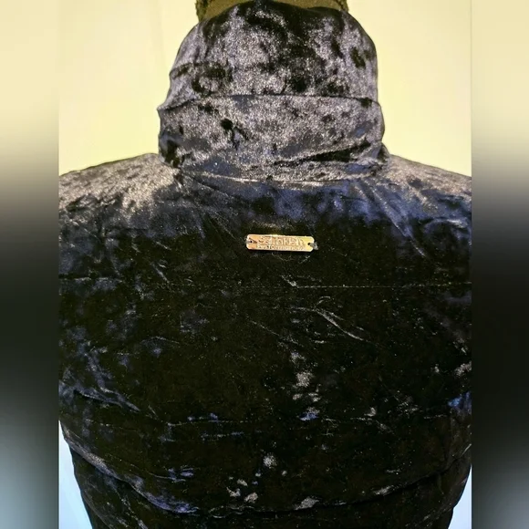 CALVIN KLEIN Performance Crushed Velvet Purple Puffer Vest sz L - Picture 8 of 8